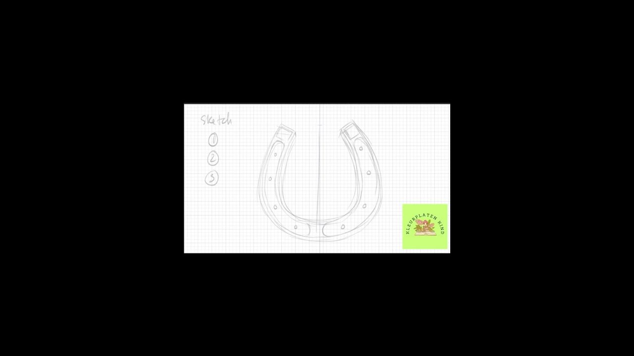 Hoefijzer | Tekenen voor beginners | Kleurplaat - https://kleurplaten - Waar Is Een Hoefijzer Het Symbool Van