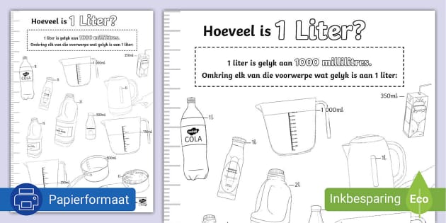 Hoeveel Is Een Liter? (teacher made) - Twinkl - Hoeveel Is Een Dollar Waard In Nederland