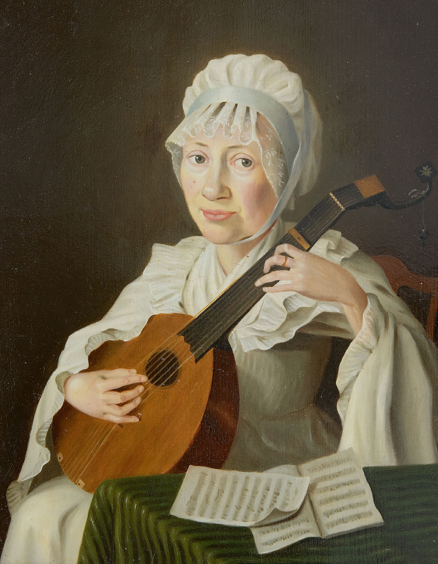 Hollandse School, 18e eeuw | Paintings for Sale | A woman playing the lute - Invloedrijke Russische Tsarina Uit De Achttiende Eeuw