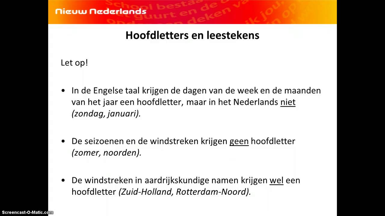 hoofdletters en leestekens - YouTube - Wanneer Schrijf Je Een Hoofdletter