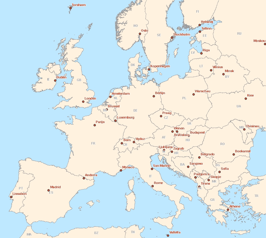 Hoofdsteden van Europa: De grootste steden van alle Europese - Kaart Van Europa Met Landen En Hoofdsteden