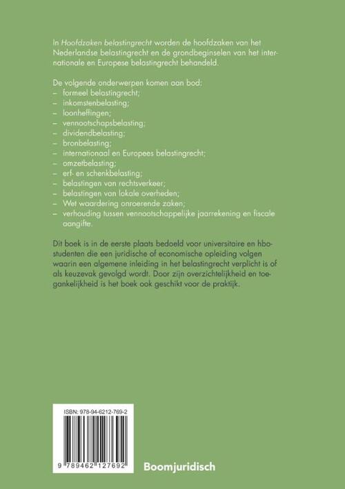 Hoofdzaken belastingrecht, Boom Uitgevers Den Haag | Boek - Grondslagen Internationaal En Europees Belastingrecht