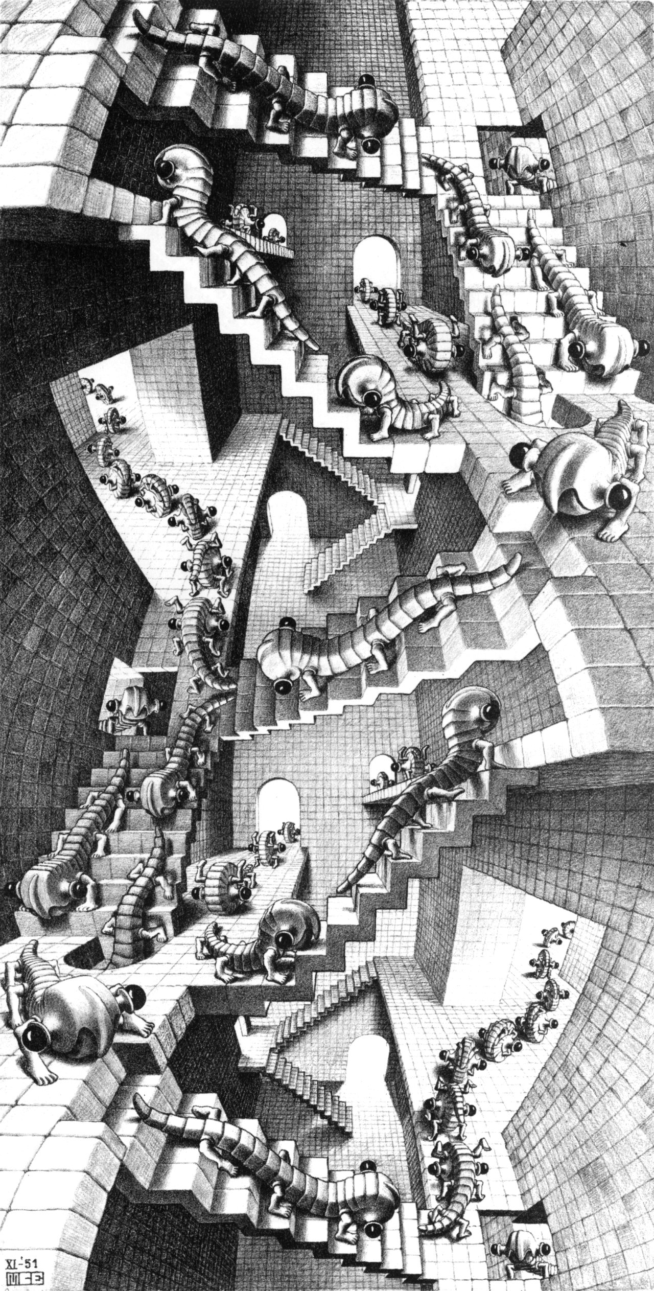 House of Stairs - M.C. Escher - WikiArt.org - Escher In Het Paleis The Hague