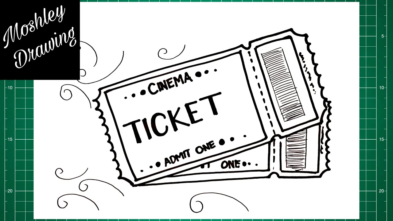 How to Draw a Cinema Ticket - YouTube - Hoe Maak Je Een Budgetlijn
