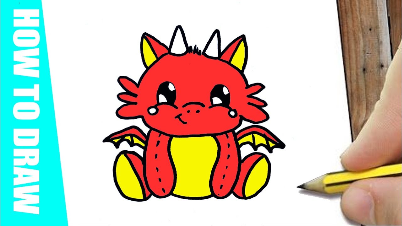HOW TO DRAW KAWAII DRAGON | HOE TEKEN JE EEN DRAAKJE? - YouTube - Draken Hoe Tem Je Een Draak