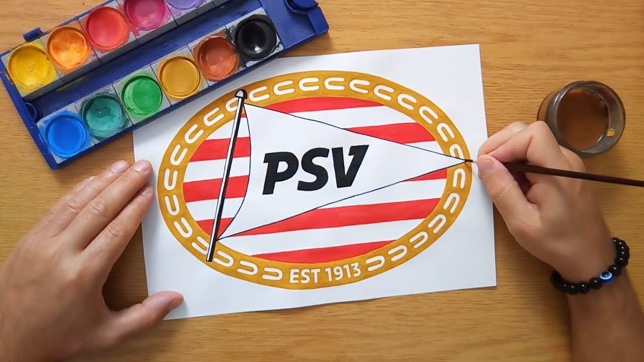 How to draw the PSV Eindhoven logo - Hoe teken je het PSV Eindhoven - Hoeveel Mensen Kunnen Er In Het Psv Stadion