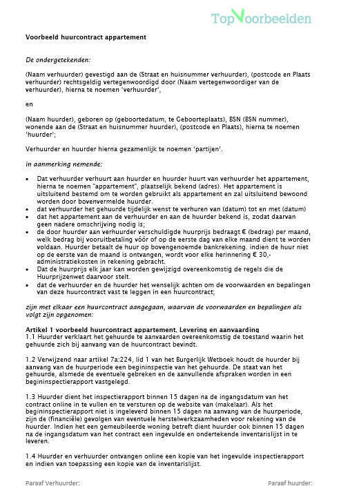 Huurverhoging 2024 Onzelfstandige Woonruimte - Algemene Bepalingen Huurovereenkomst Woonruimte 2024