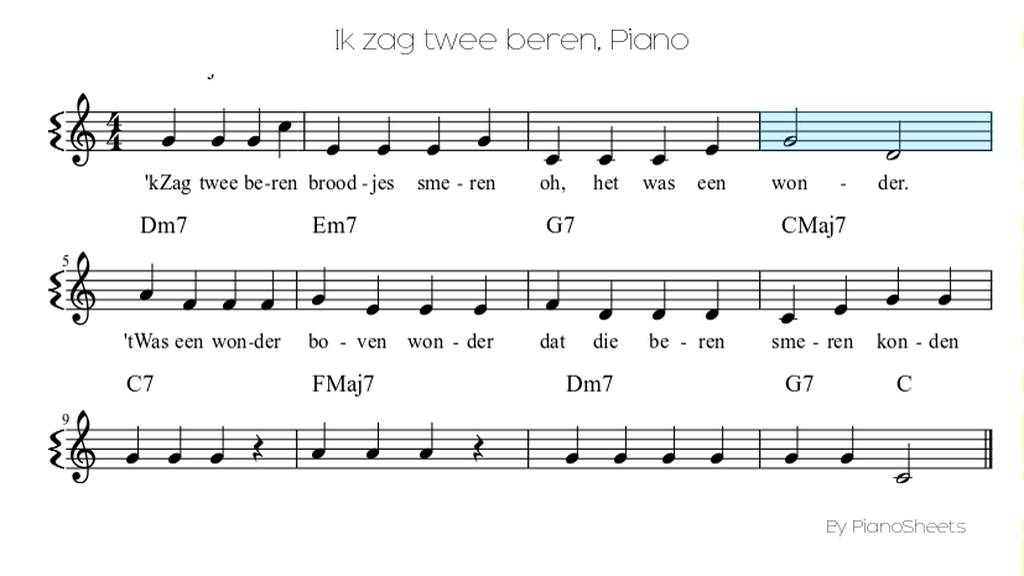 Ik zag twee beren [Piano Solo] - YouTube - Zag Twee Beren Broodjes Smeren Tekst