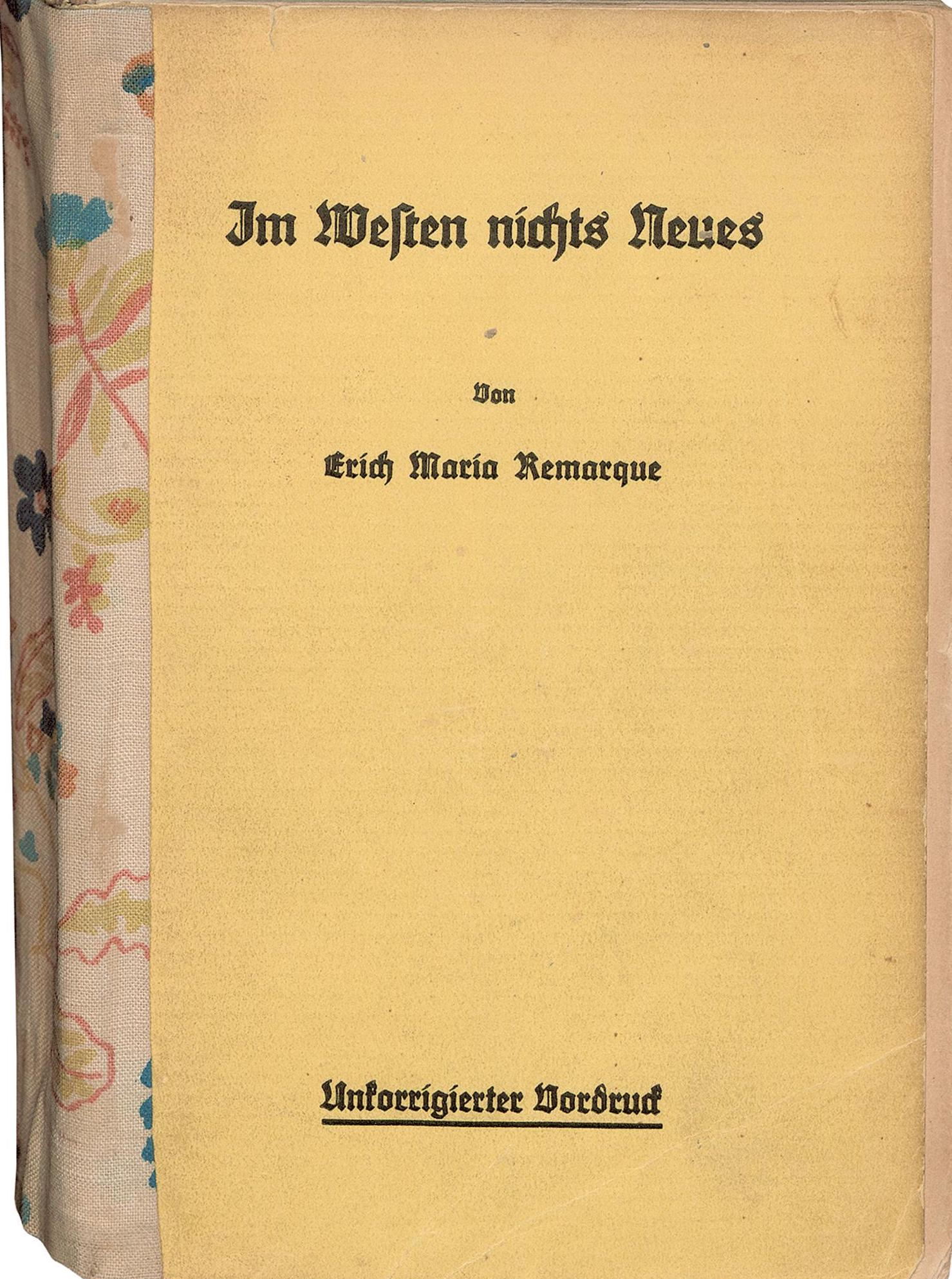 Im Westen nichts Neues. Unkorrigierter Vordruck (All Quiet on the - Im Westen Nichts Neues Waargebeurd