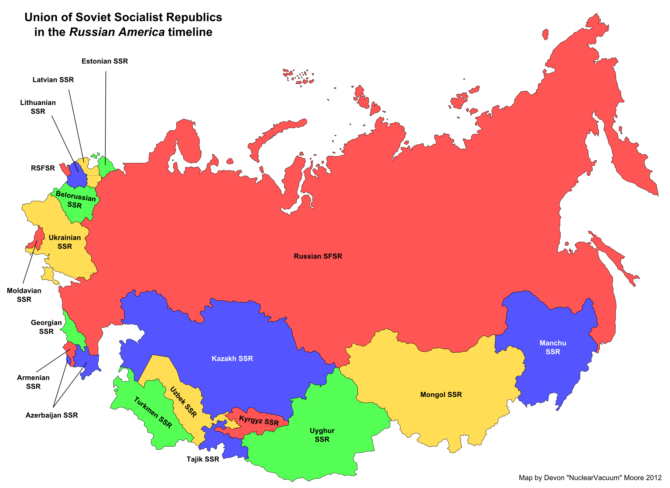 Image - Map of the Soviet Union (Russian America).png - Alternative History - Welke Landen Hoorden Bij De Sovjet Unie