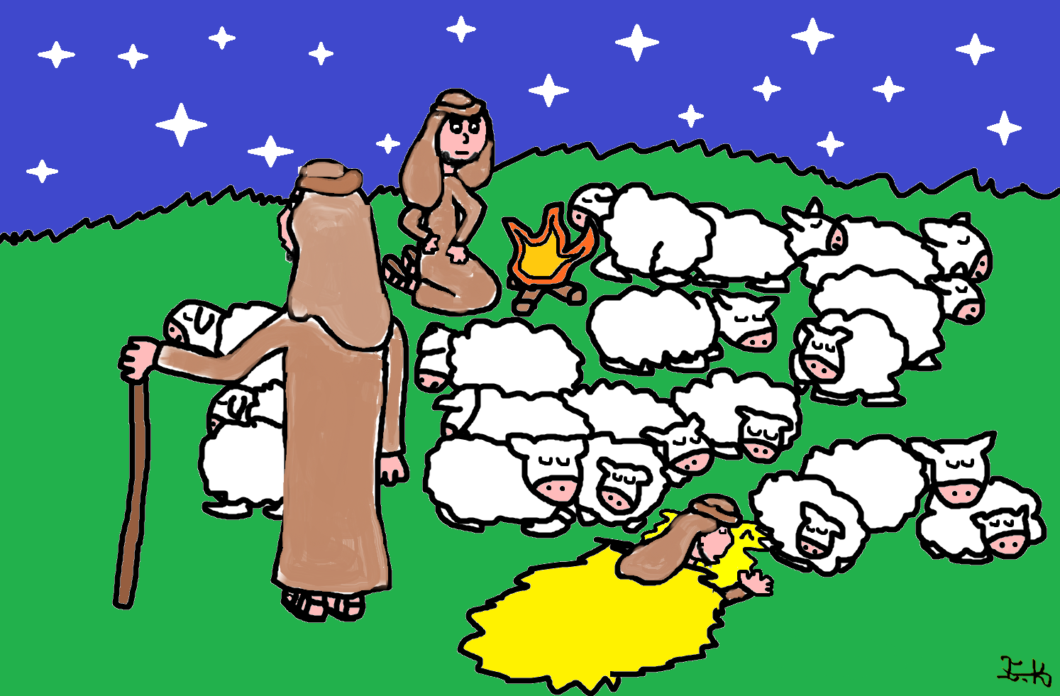 Imke's illustraties: Herders in het veld - De Herders In Het Veld