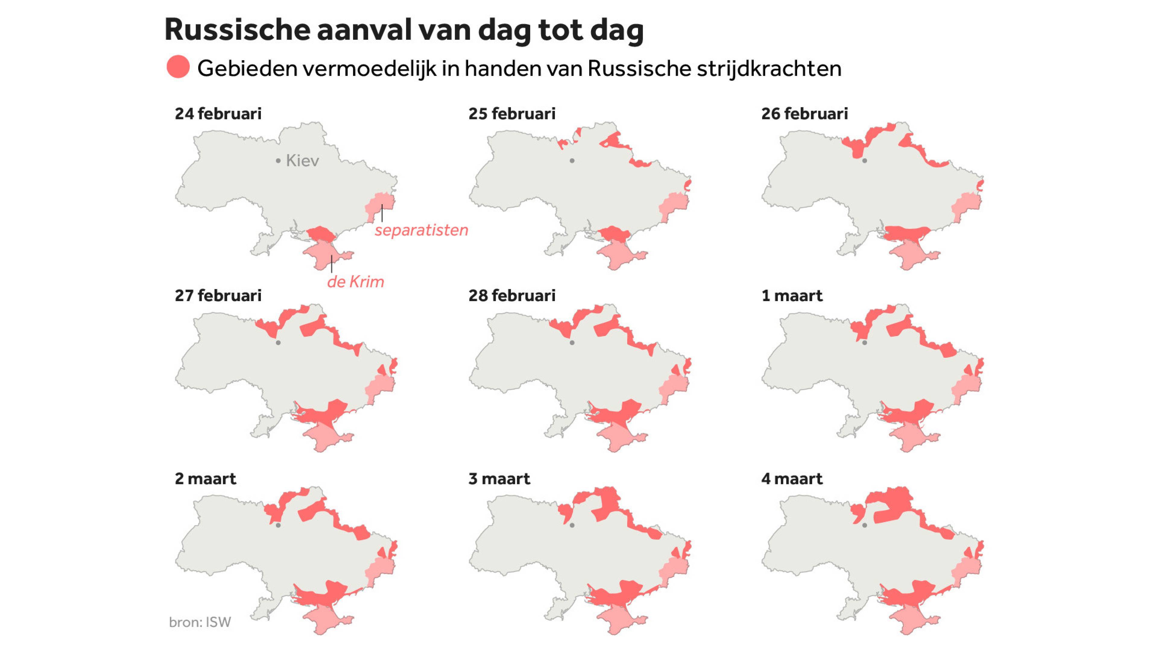 In kaart gebracht: het verloop van de oorlog in Oekraïne tot nu toe - Waar Is Er Nu Oorlog
