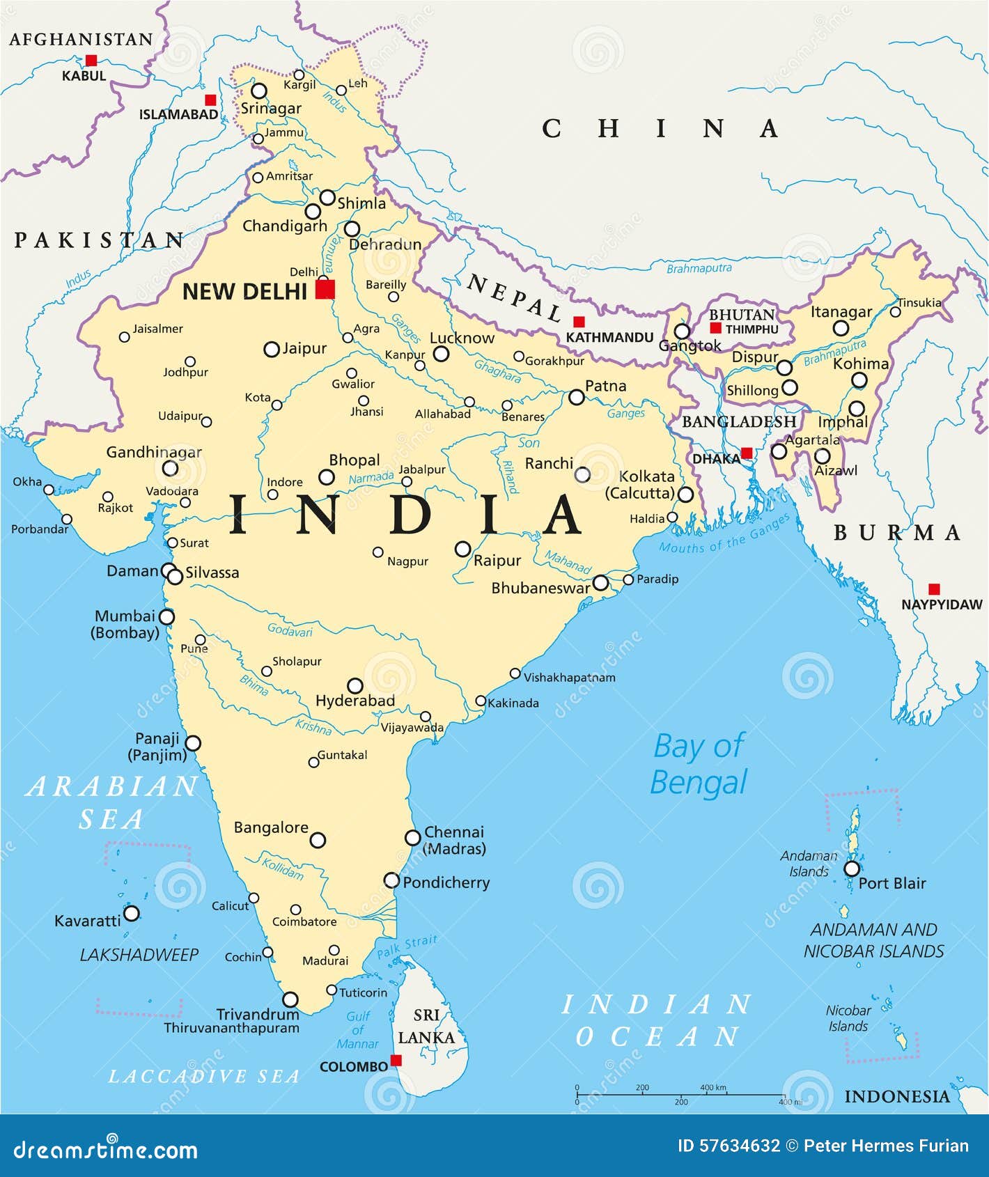 india political map Coloso - Kaart Van India Met Steden