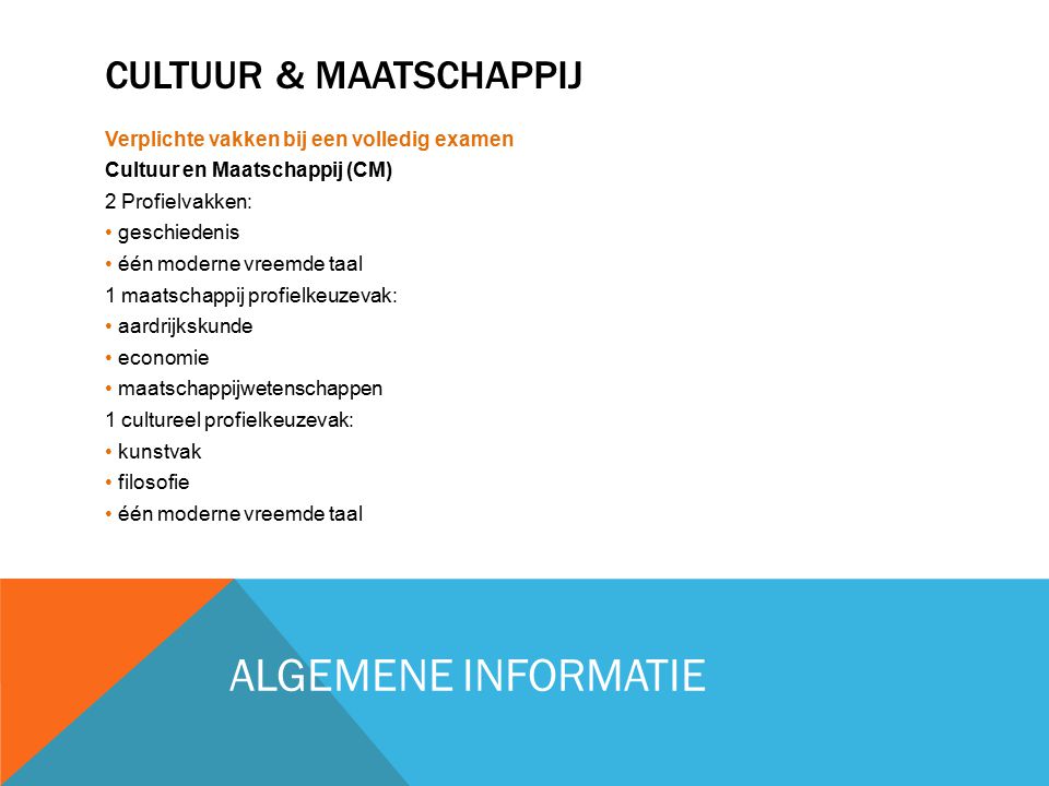 INFORMATIEAVOND HAVO PROFIELEN. - ppt video online download - Cultuur En Maatschappij Vakken Havo