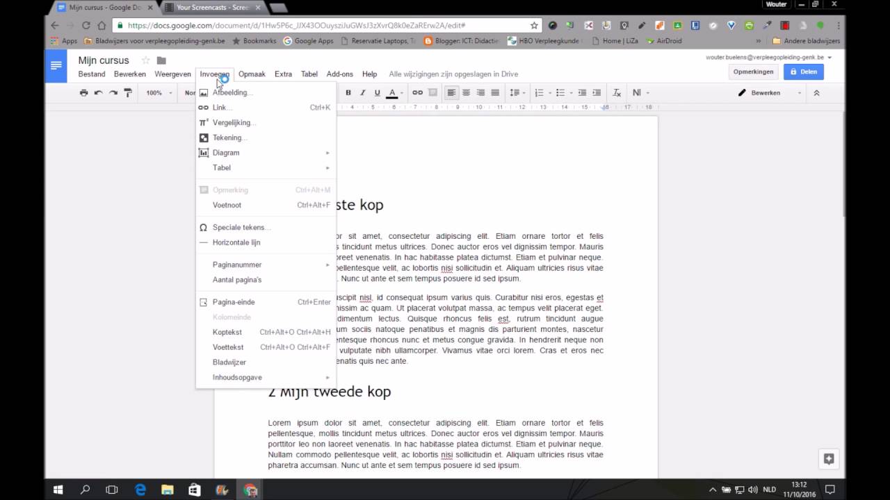 Inhoudsopgave maken in Google Docs - YouTube - Hoe Voeg Je Een Inhoudsopgave Toe In Word