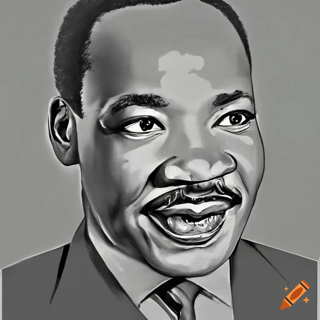 Ink drawing of Martin Luther King Jr. on Craiyon - Wie Was Martin Luther King