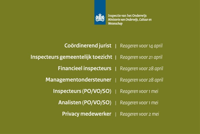 Inspectie Van Het Onderwijs Vacatures
