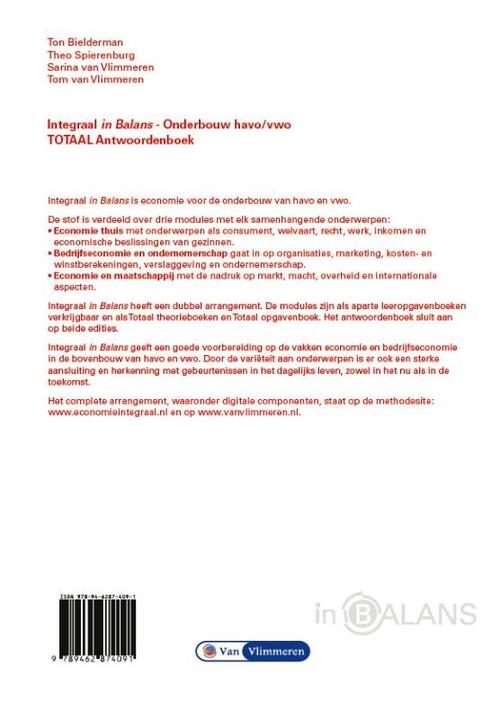 Integraal in Balans - Totaal antwoorden, Tom van Vlimmeren, Theo - Economie Integraal Vwo 4 Antwoorden Hoofdstuk 4