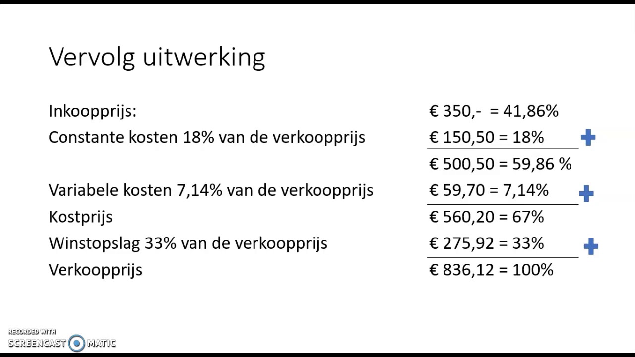 Hoe Bereken Je De Variabele Kosten