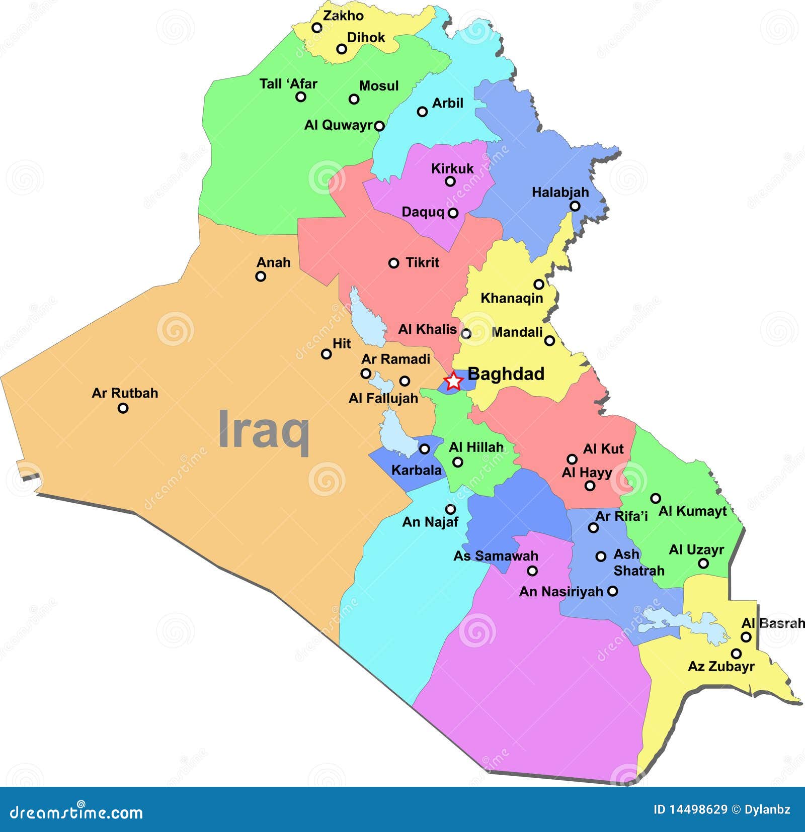 Iraq Map Royalty-Free Stock Photo | CartoonDealer.com #191435445 - Waar Ligt Irak Op De Kaart