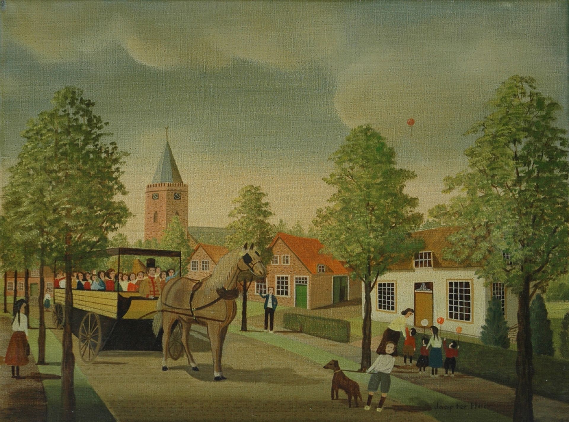 Jaap ter Haar | Paintings prev. for Sale | Horsetram, Blaricum - Jaap Ter Haar Saskia En Jeroen