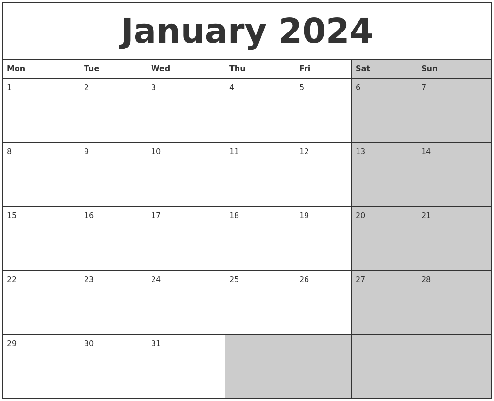 Hoeveel Dagen Heeft Januari 2024