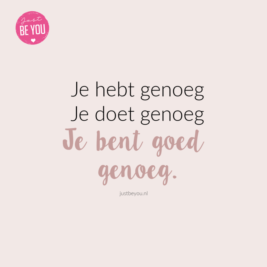 Je bent goed genoeg | Reminder voor jezelf - Schema Ik Ben Niet Goed Genoeg