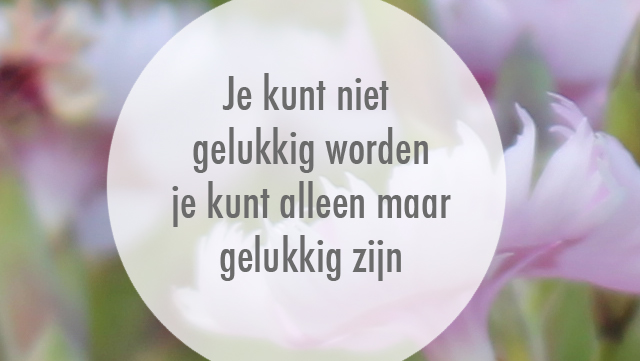 Je kunt niet gelukkig worden, je kunt alleen maar gelukkig zijn - Ik Ben Niet Gelukkig