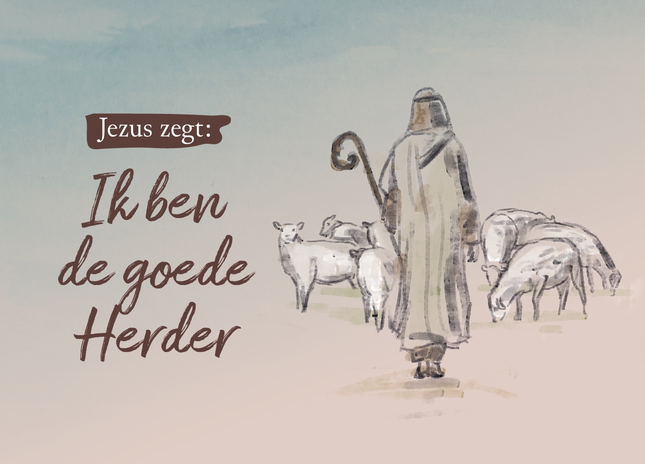 Jezus zegt : Ik ben de goede Herder - Blanco - Baaij Light Cards Websho - Ik Ben De Goede Herder