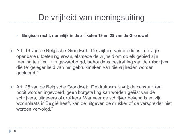 Welk Artikel Is Vrijheid Van Meningsuiting