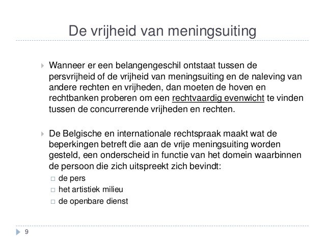 Juridische Aspecten van Informatie - Les 4 - Welk Artikel Is Vrijheid Van Meningsuiting