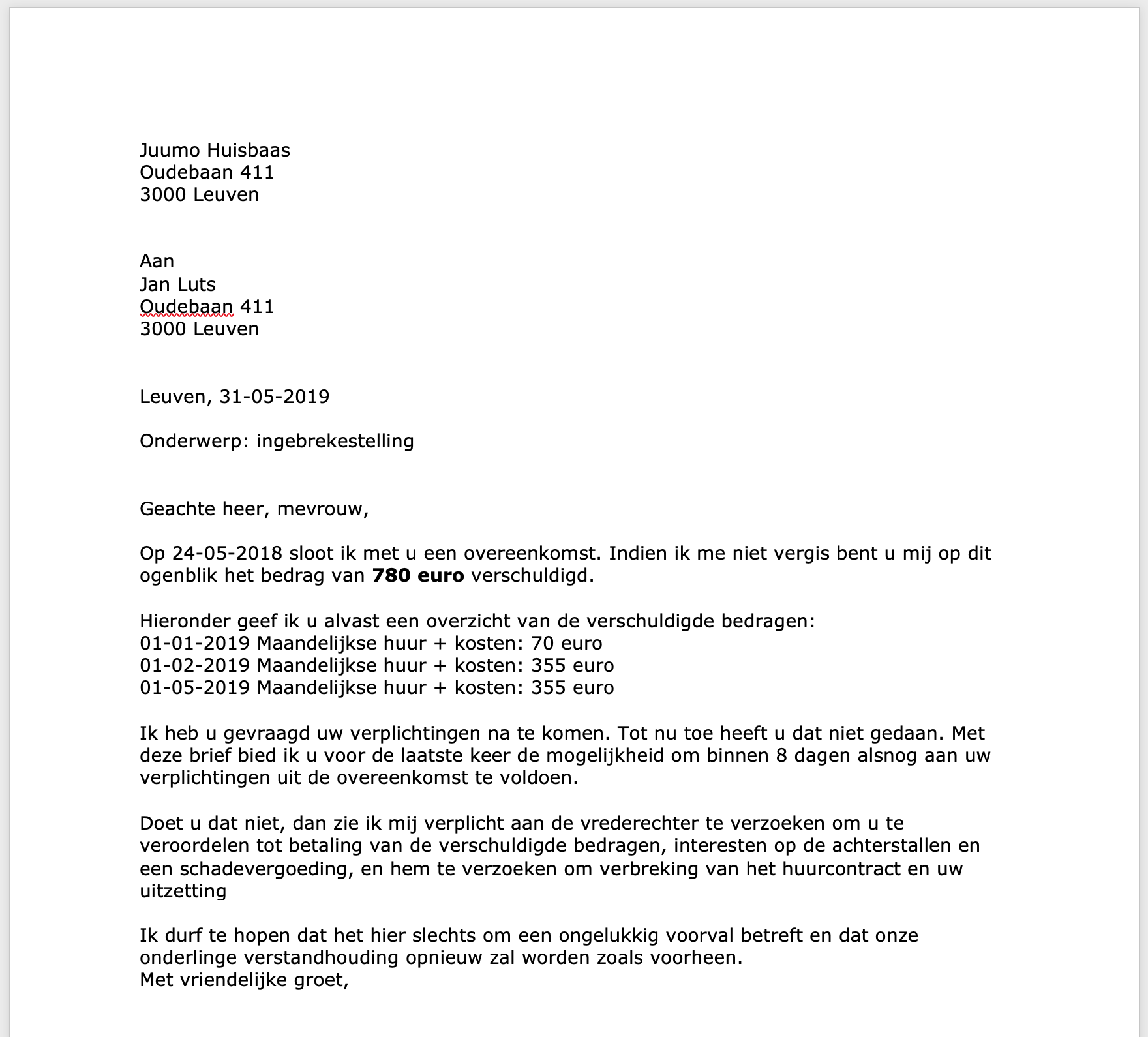 Juumo - Feature Friday #1: Exporteren ingebrekestelling brief - Aannemer In Gebreke Stellen Voorbeeldbrief