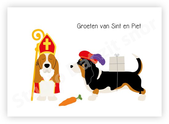 Kaart | Basset Hound Eddie Groeten van Sint en Piet | bol - Groeten Van Sint En Piet