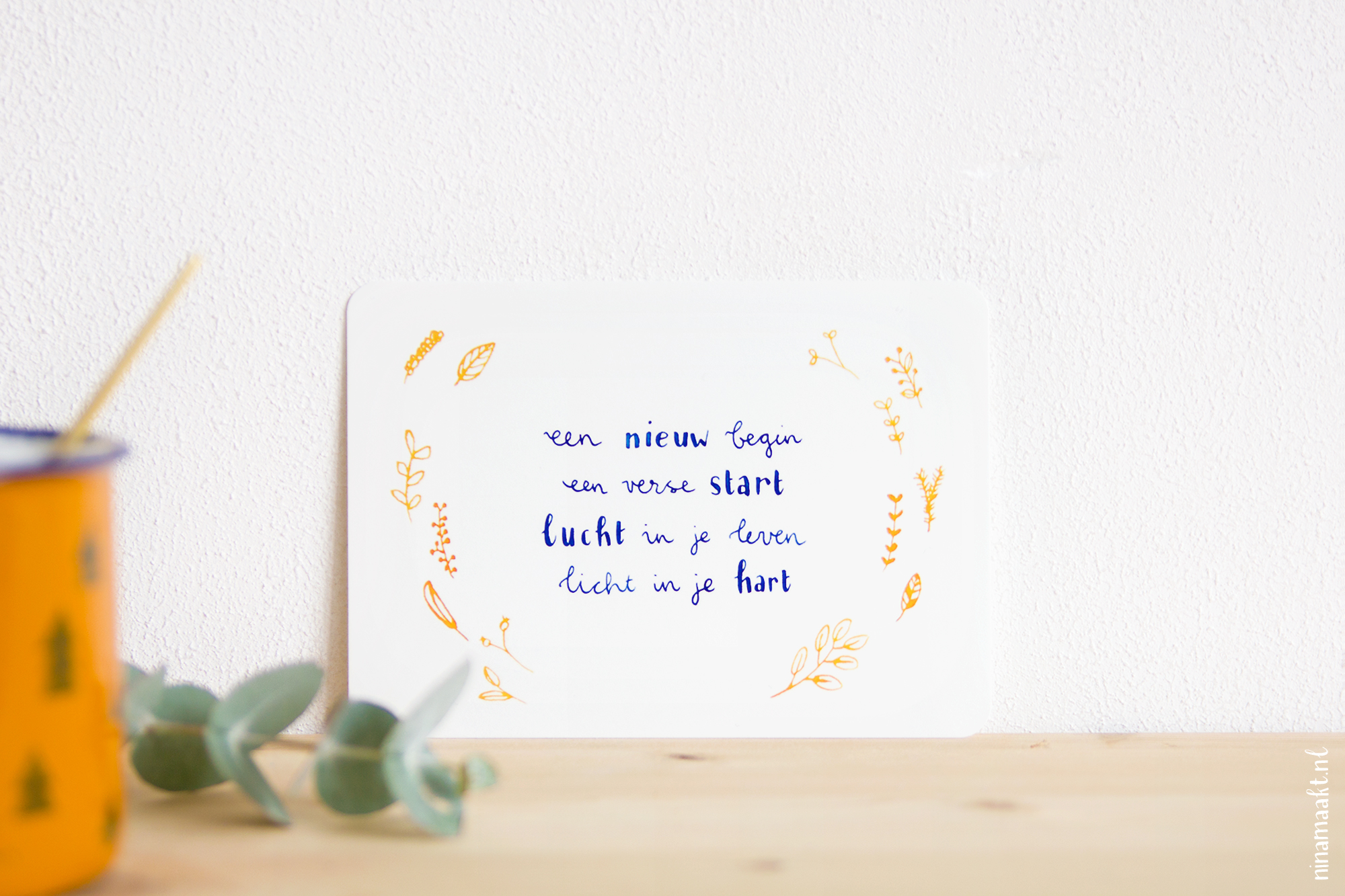 Kaart 'Een nieuw begin' - ninamaakt - Een Nieuw Begin Gedicht