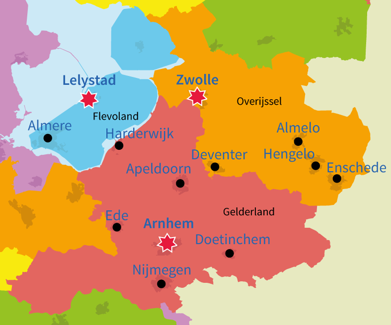 Kaart Van Oost Nederland