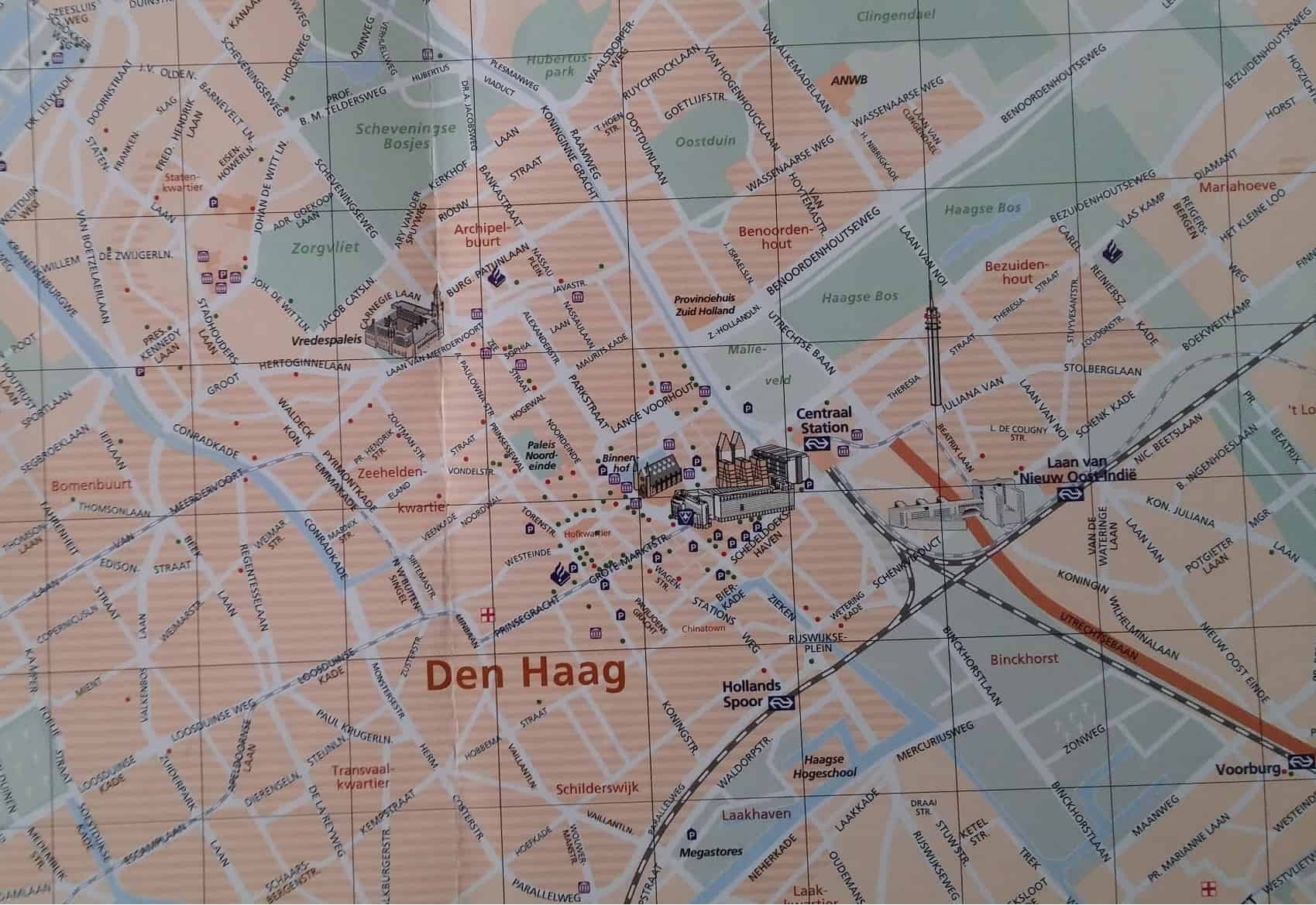 Kaart Van Den Haag Centrum - kaart - Kaart Van Den Haag Centrum