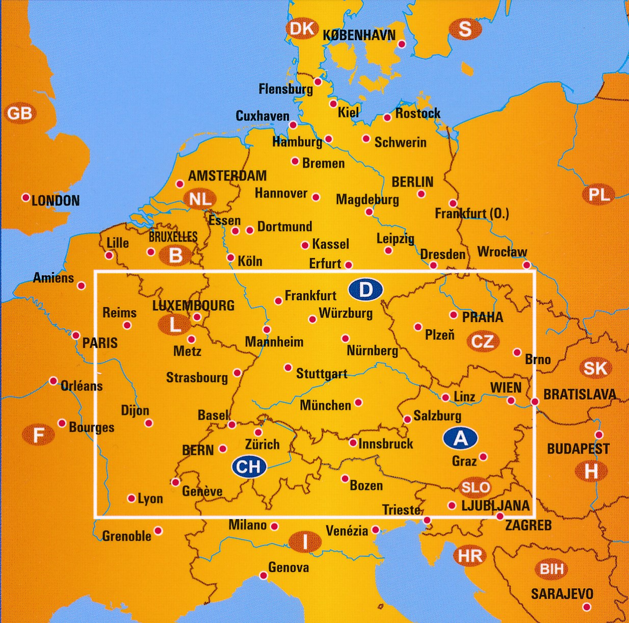 Kaart Van Duitsland En Oostenrijk - kaart - Kaart Van Duitsland En Oostenrijk