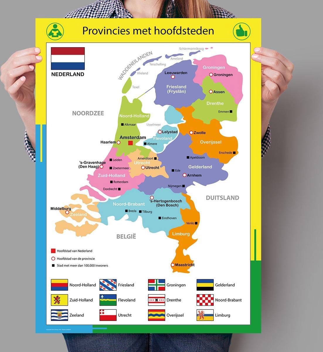 Kaart Van Nederland Met Hoofdsteden - kaart - Kaart Van Nederland Met Hoofdsteden