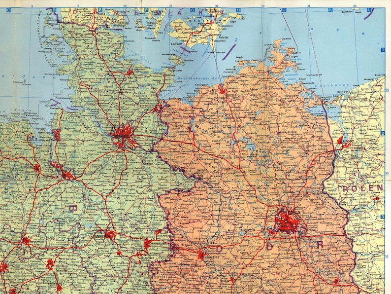 Kaart Oude Grens Oost En West-duitsland