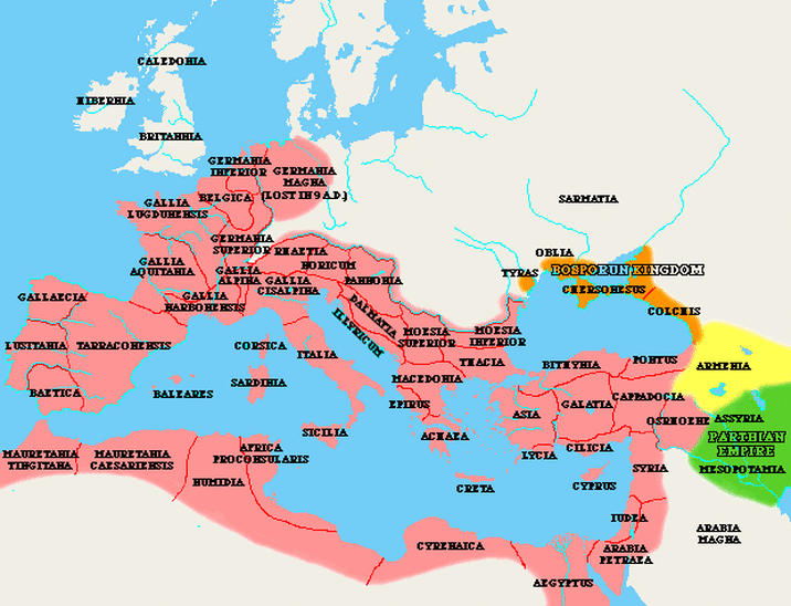 Kaart Van Romeinse Rijk - Vogels - Wanneer Hoorde Nederland Bij Het Romeinse Rijk
