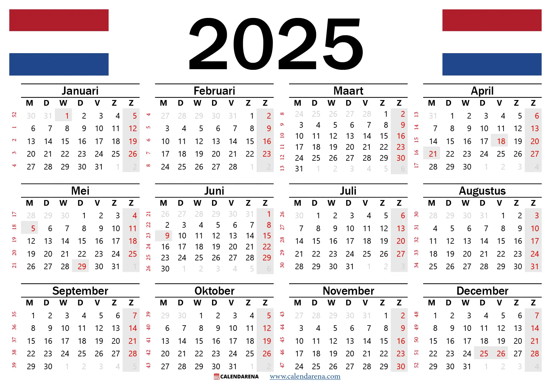 Kalender 2025 Nederland - Alle Belangrijke Data En Evenementen - Wanneer Is Het Week 47