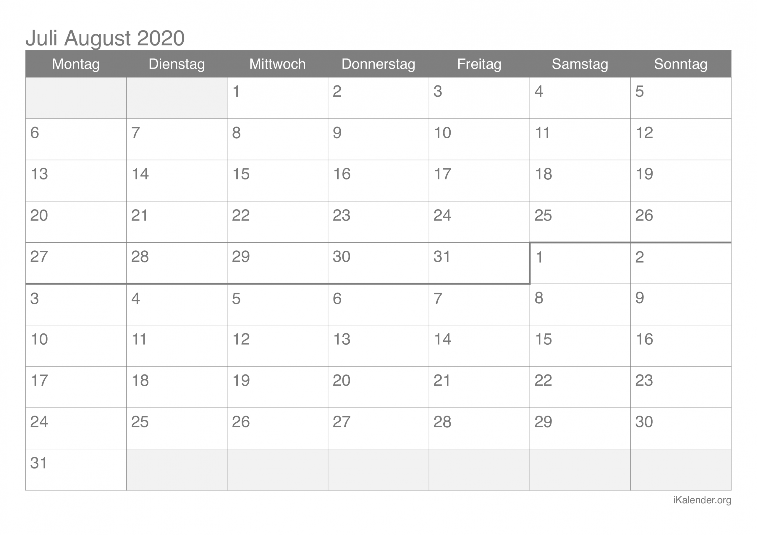 Kalender Juni Juli August | Best Calendar Example - Hoeveel Dagen Tot 30 Juni