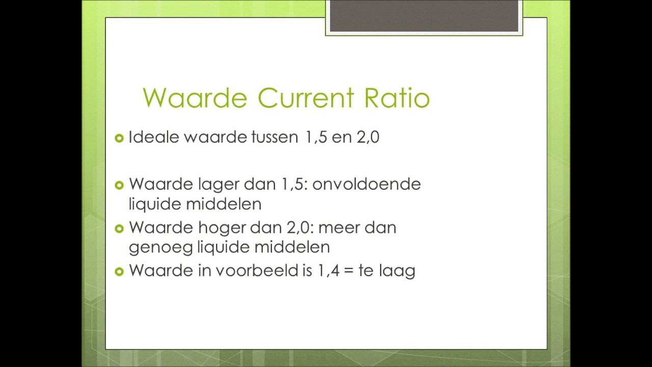 Kengetallen Current en Quick Ratio 2 - YouTube - Verschil Current En Quick Ratio