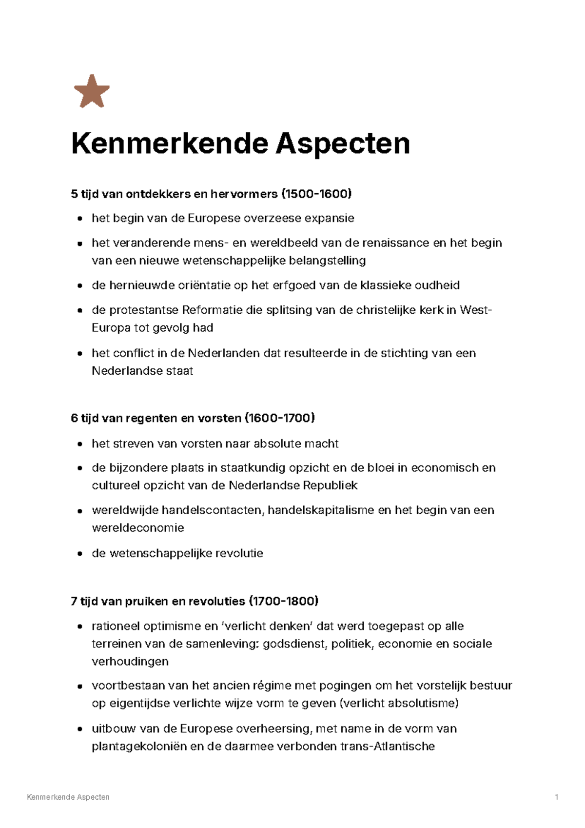 Kenmerkende aspecten - Studeersnel - Kenmerkende Aspecten Oefenen 5 Tm 10