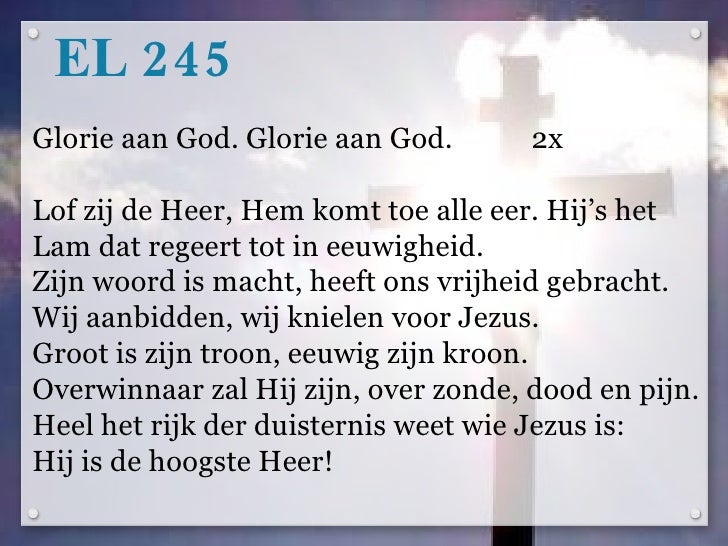 Kerkdienst NGK Steenwijk, ochtenddienst 3 oktober - Glorie Aan God Tekst