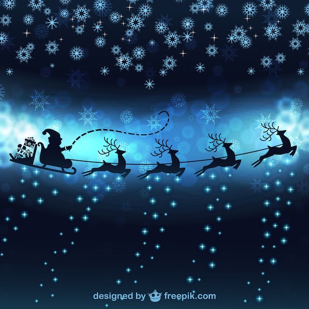 Kerstman met rendieren | Gratis Vector - Hoe Heten De Rendieren Van De Kerstman
