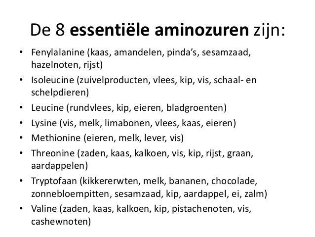 Kinderen en voeding - Essentiele En Niet Essentiele Aminozuren