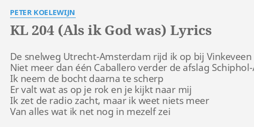 Als Ik God Was Lyrics