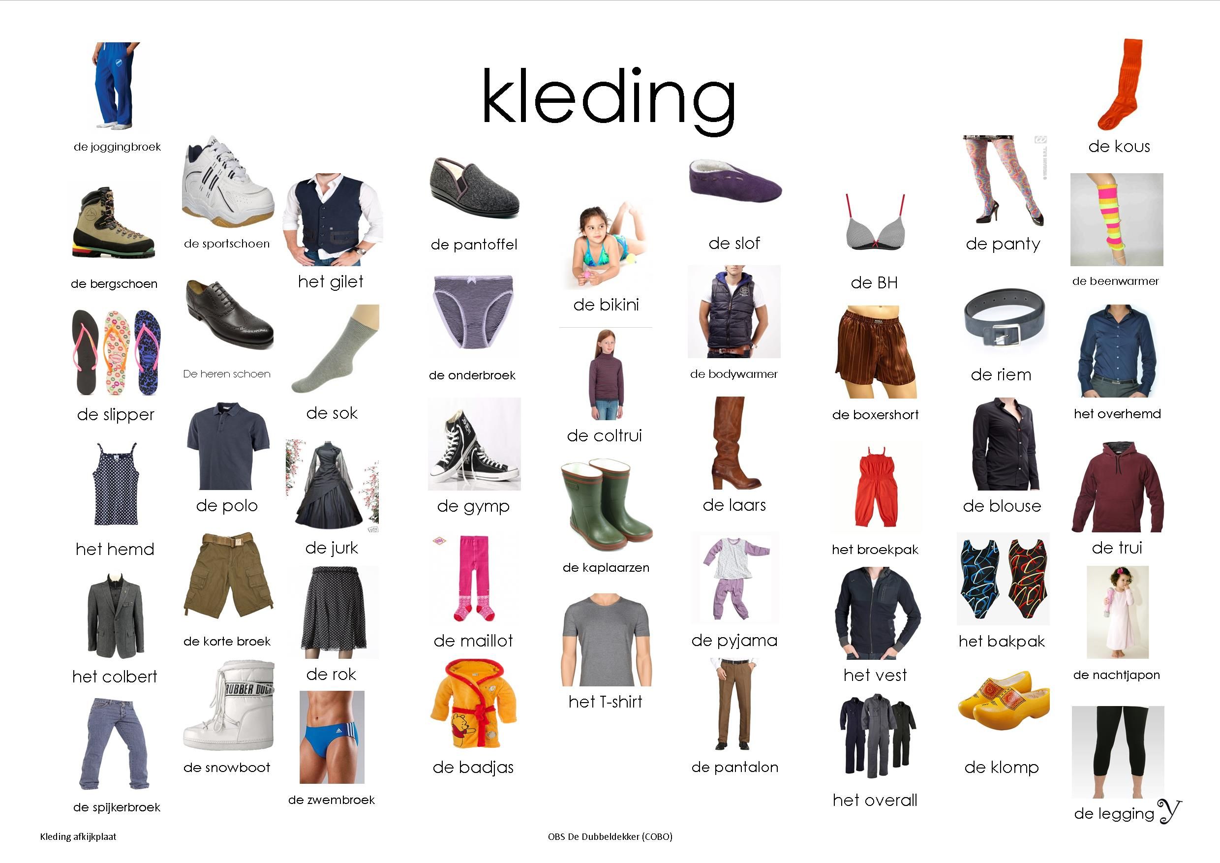 kleding, afkijkplaat Dutch Phrases, Dutch Words, Learn Dutch, Learn - Hoe Heet Nederland In Het Frans