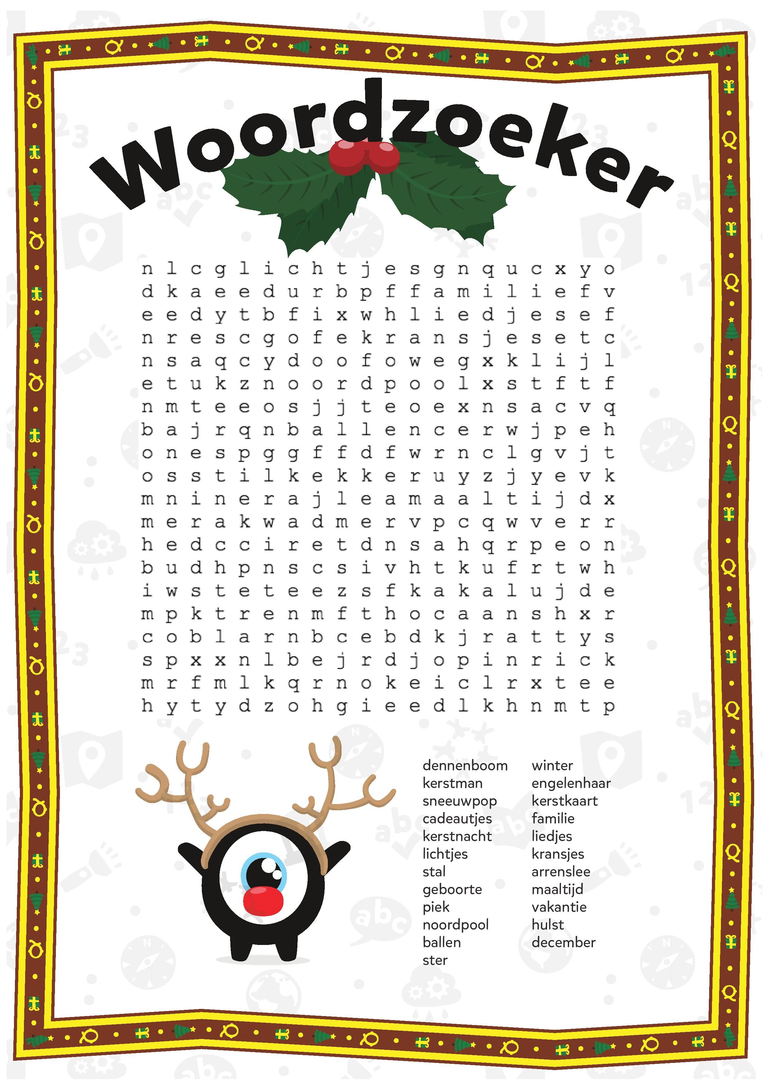 Kleurplaten | Kerst spelletjes, Kerstwerkbladen, Kerstbingo - Gratis Woordzoeker Maken En Downloaden